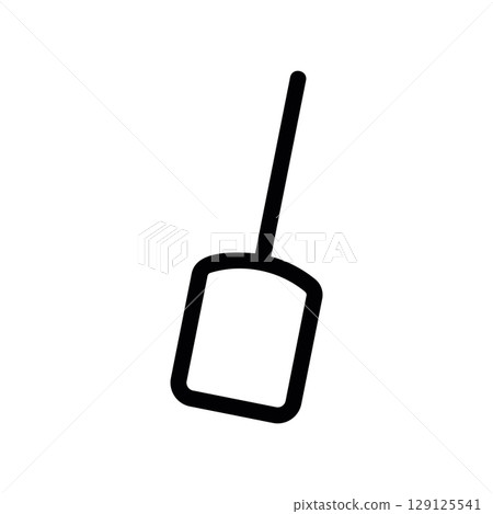 Wide Pizza Paddle for Baking Depicted in Line Art Style 129125541