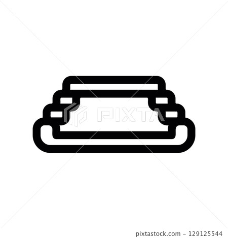 Minimalist Line Icon of a Traditional Tiered Stone Oven 129125544