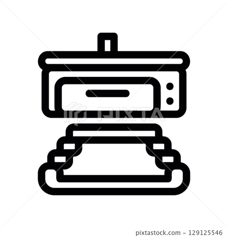 Electric Pizza Oven Atop a Traditional Stone Hearth Symbol Electric Pizza Oven Atop a Traditional Stone Hearth Symbol 129125546