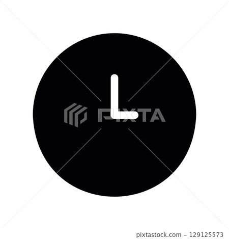 Minimalist Circular Clock Face Solid Glyph Icon Minimalist Circular Clock Face Solid Glyph Icon 129125573