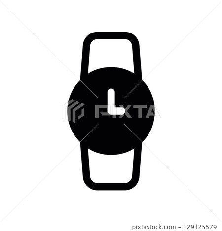 Elegant Wristwatch with a Slender Strap Glyph Icon 129125579
