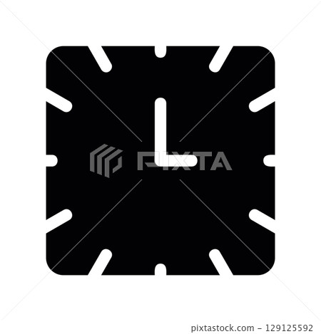 Square Clock Glyph with Rounded Corners and Internal Markers 129125592