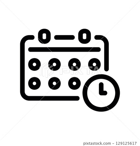 Calendar with a Clock for Event Scheduling and Reminders Calendar with a Clock for Event Scheduling and Reminders 129125617
