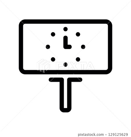 Digital Clock Display on a Public Billboard or Sign 129125629