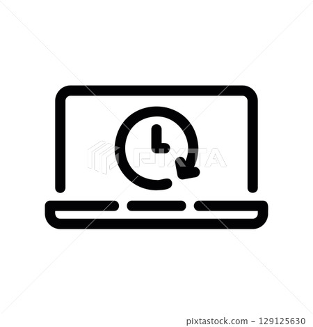 Laptop Screen Showing Recent Activity or History Icon 129125630