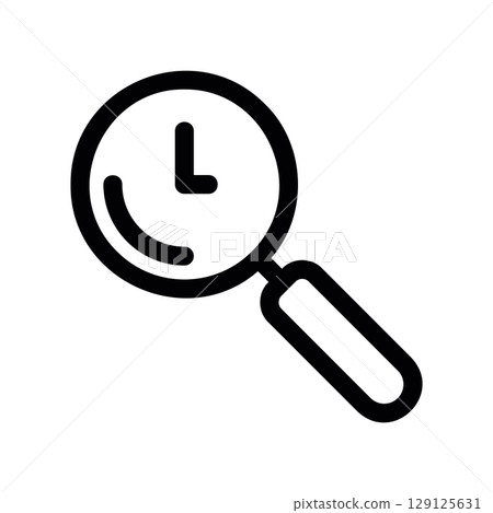 Searching Time or Checking a Schedule with a Magnifying Glass 129125631