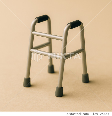 Miniature walker - Image of elderly people and rehabilitation 129125634