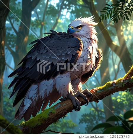 The sharp gaze of a cool eagle 129125785