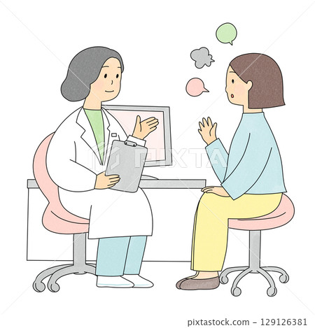 Woman talking to a doctor 129126381