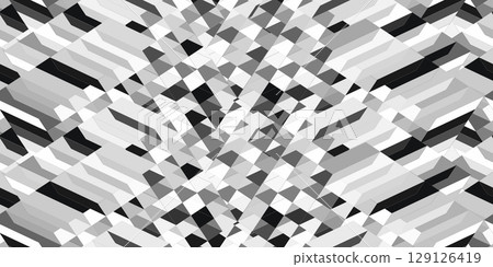 Cubist 3d vector desktop background. Cube in black and white with shading. Background behind the cubes in gray. Surface alignment effect. Cubist 3d vector desktop background. Cube in black and white with shading. Background behind the cubes in gray. Surface alignment effect. 129126419