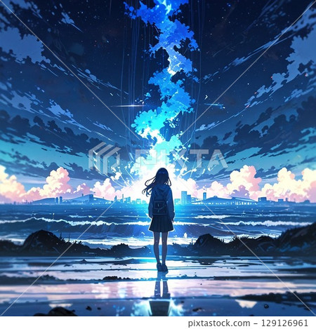 海和女孩 129126961