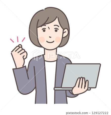 Business person 1 posing with a laptop Business person 1 posing with a laptop 129127222