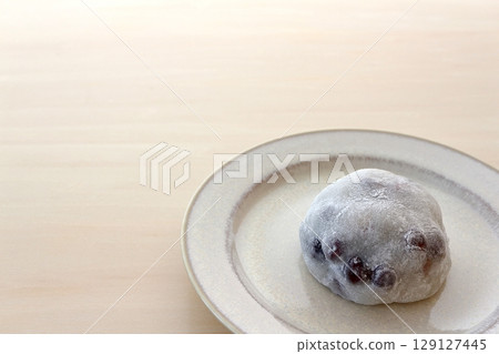 Bean Daifuku on the table background 129127445