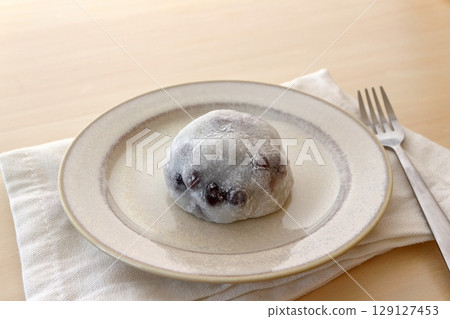 Bean Daifuku on the table background 129127453