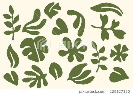 Abstract leaves texture collection.Vector illustration. 129127530