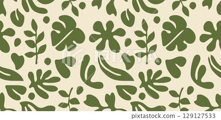 Abstract nature leaves seamless pattern. Vector illustration. Abstract nature leaves seamless pattern. Vector illustration. 129127533