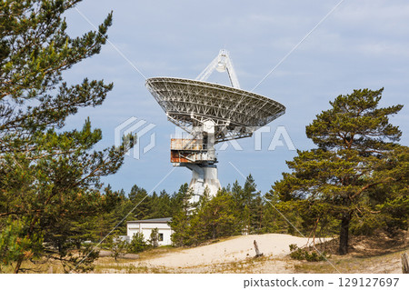 Irbene Radio Telescope RT32 Rising Above Latvian Pine Forest 129127697