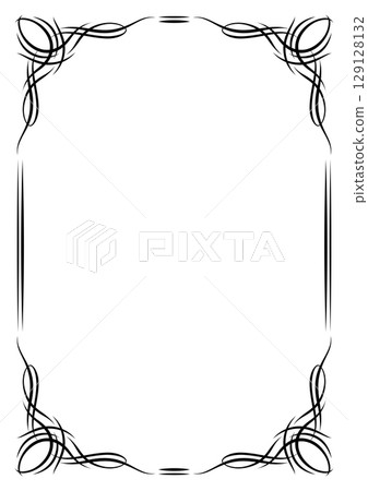 Vintage swirling frame. Retro decorative curling vignette. 129128132