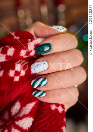 Christmas Nail art design manicure 129128285