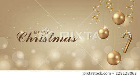 Golden Nativity Decoration Sphere with Sugar, Nativity Festival Width and Wide Announcement Sea Report Materials Plate 129128862