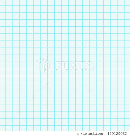 A simple texture of a light blue hand-drawn grid - a cute, retro pop square background or graph paper material 129129082