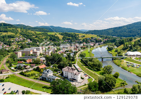 View from the castle in Muszyna on the town (Poland) View from the castle in Muszyna on the town (Poland) 129129378