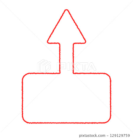 手寫箭頭氣泡，向上箭頭，紅線 129129759