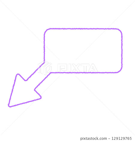 手寫箭頭氣泡，左下箭頭，紫線 129129765