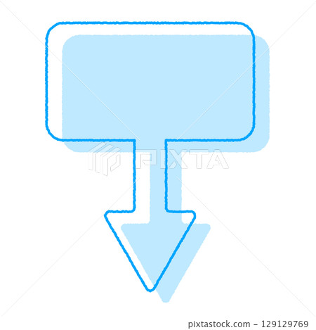 Handwritten Arrow Speech Bubble Down Arrow Blue Handwritten Arrow Speech Bubble Down Arrow Blue 129129769