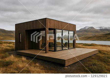 Modern Cabin in a Scenic Landscape 129129821