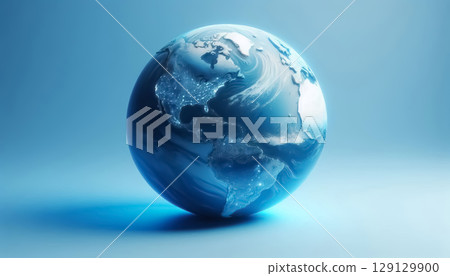 Earth globe isolated in blue background 129129900