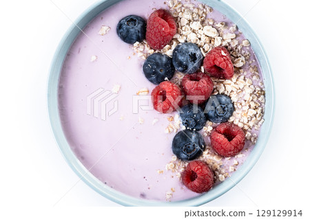 Healthy smoothie bowl with berries Healthy smoothie bowl with berries 129129914