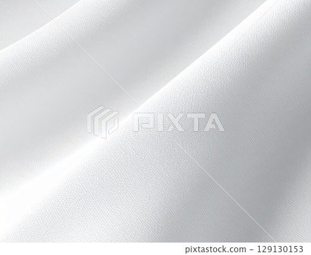 Delicate White Fabric Texture Background with Soft Folds and Smooth Surface Design 129130153