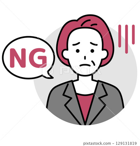 穿西裝的中年婦女圖標(NG) 穿西裝的中年婦女圖標(NG) 129131819