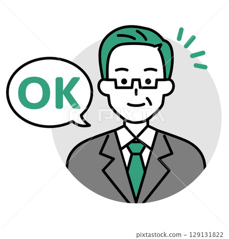 Middle-aged man in a suit icon (OK) 129131822