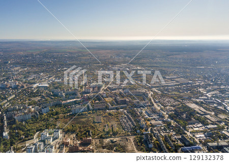 Aerial view of Ivano-Frankivsk city, Ukraine. 129132378