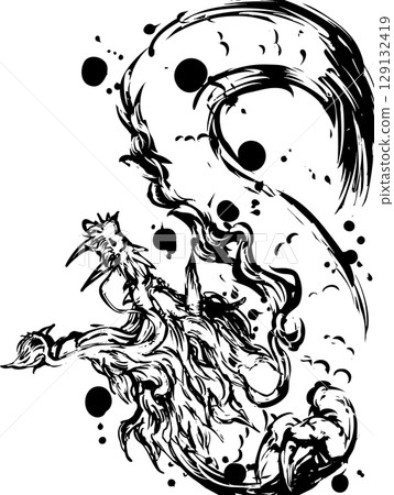 龍墨水畫插圖 129132419
