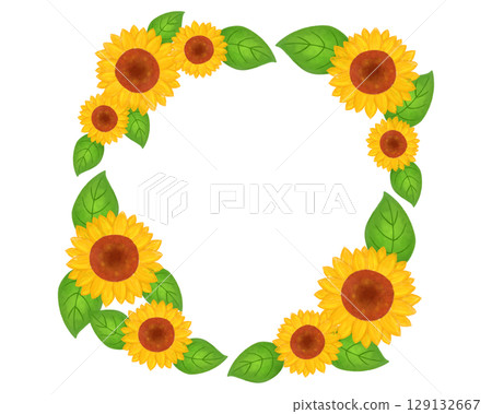 A sophisticated sunflower frame. A calming floral border that can be used for summer flyers, social media, and document designs. A sophisticated sunflower frame. A calming floral border that can be used for summer flyers, social media, and document designs. 129132667