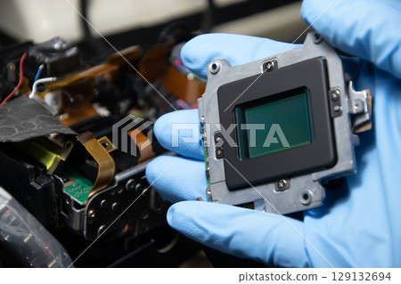 CCD image sensor, the internal imaging component of a DSLR camera, camera repair 129132694