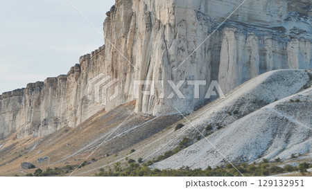 Picturesque landscape with white cliffs in Crimea, near the town of Belogorsk Picturesque landscape with white cliffs in Crimea, near the town of Belogorsk 129132951