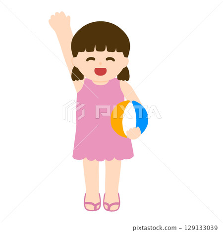 Girl with beach ball Girl with beach ball 129133039