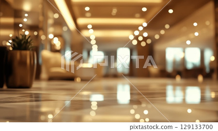 Elegant lobby with ambient lighting 129133700