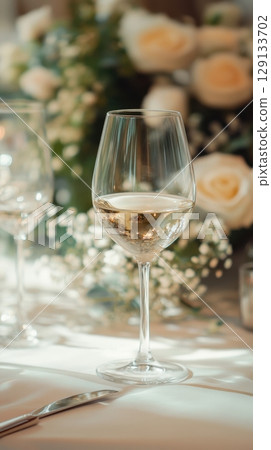 Wedding table wine glass Wedding table wine glass 129133702
