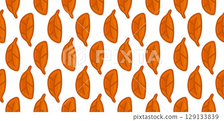 Seamless Orange Autumn Leaf Pattern 129133839