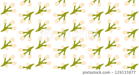 Pastel Botanical Flower Bud Pattern 129133877