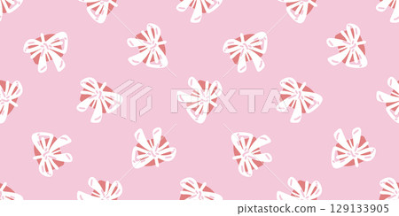 Gift Box Bow Seamless Pattern Gift Box Bow Seamless Pattern 129133905
