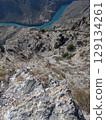 Dubki village viewpoint overlooking majestic Sulak Canyon - drone panorama of deepest canyon in Europe, Dagestan 129134261