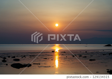 Amaharashi coast dyed in the morning glow Amaharashi coast dyed in the morning glow 129134315