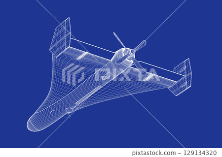 3D model of military unmanned aerial vehicle 3D model of military unmanned aerial vehicle 129134320
