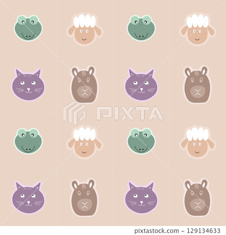 funny animals pattern 129134633